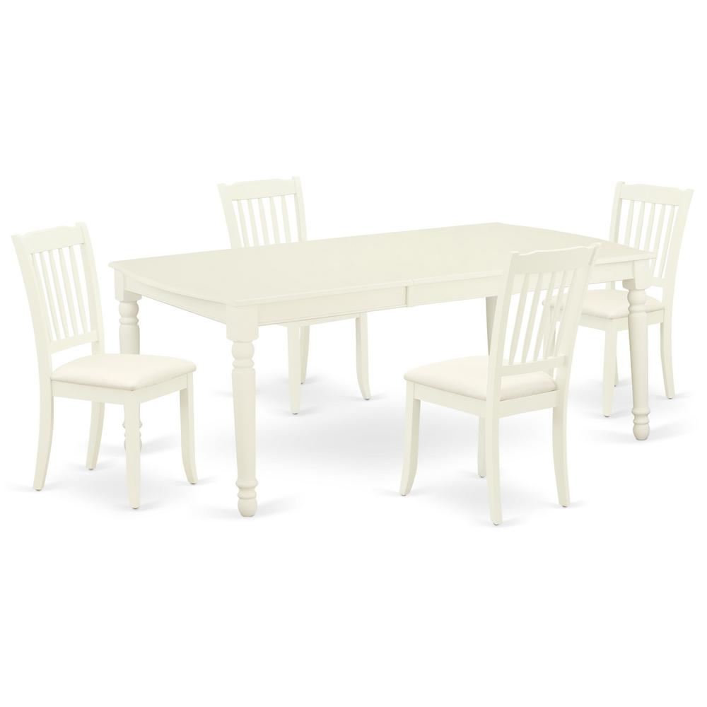 Dining Room Set Linen White, DODA5-LWH-C. Picture 1