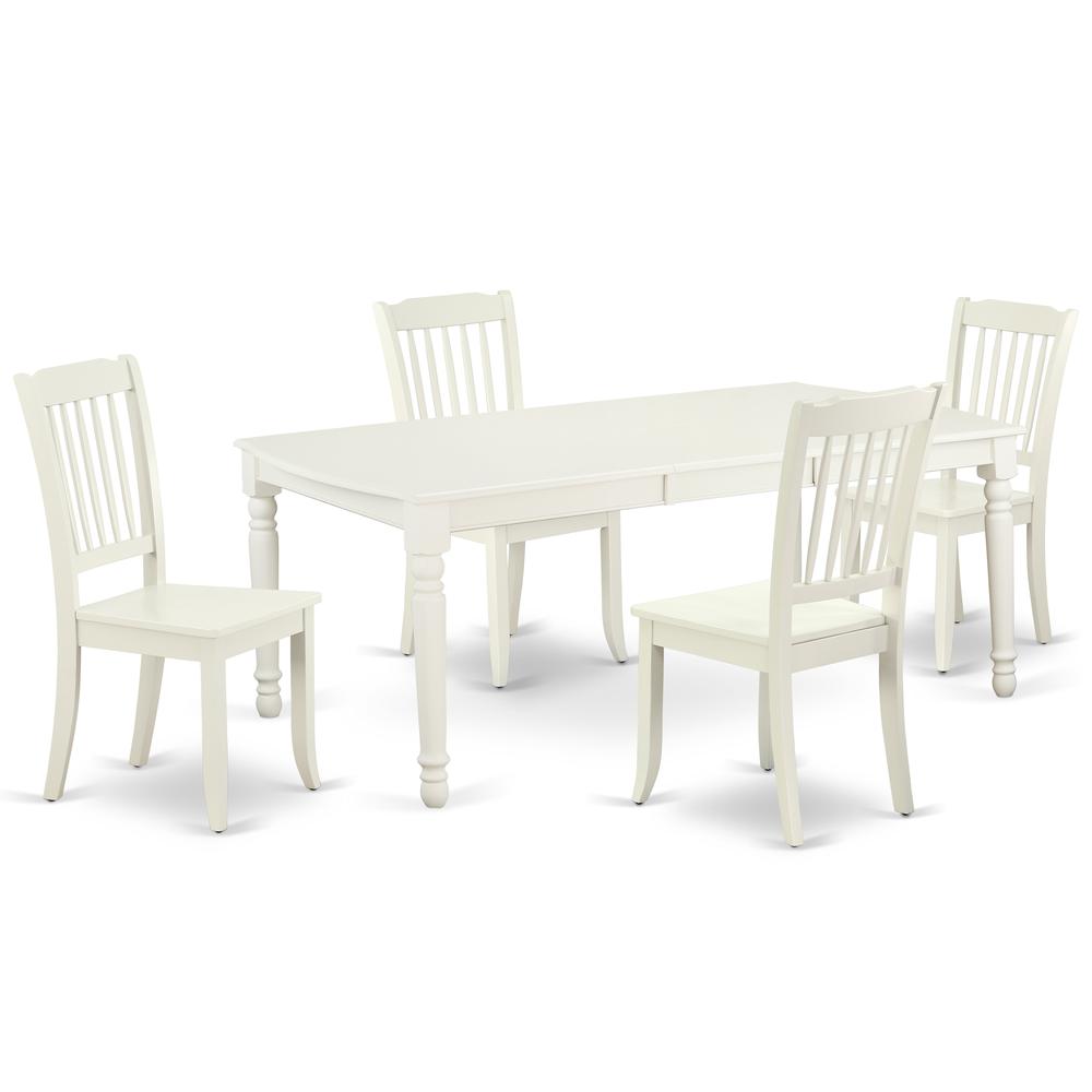 Dining Room Set Linen White, DODA5-LWH-W. Picture 1