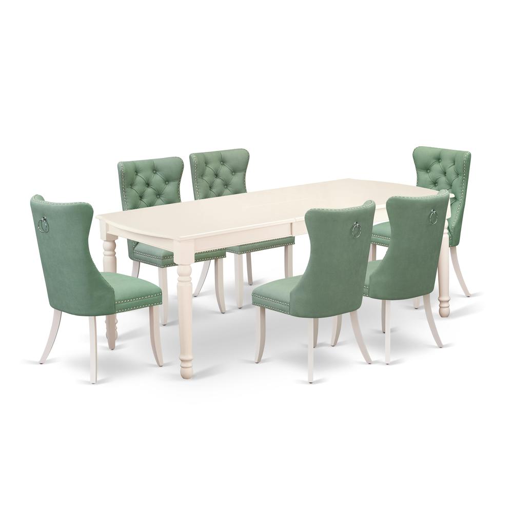 7 Piece Dining Room Set Contains a Rectangle Dining Table with Butterfly Leaf. Picture 6