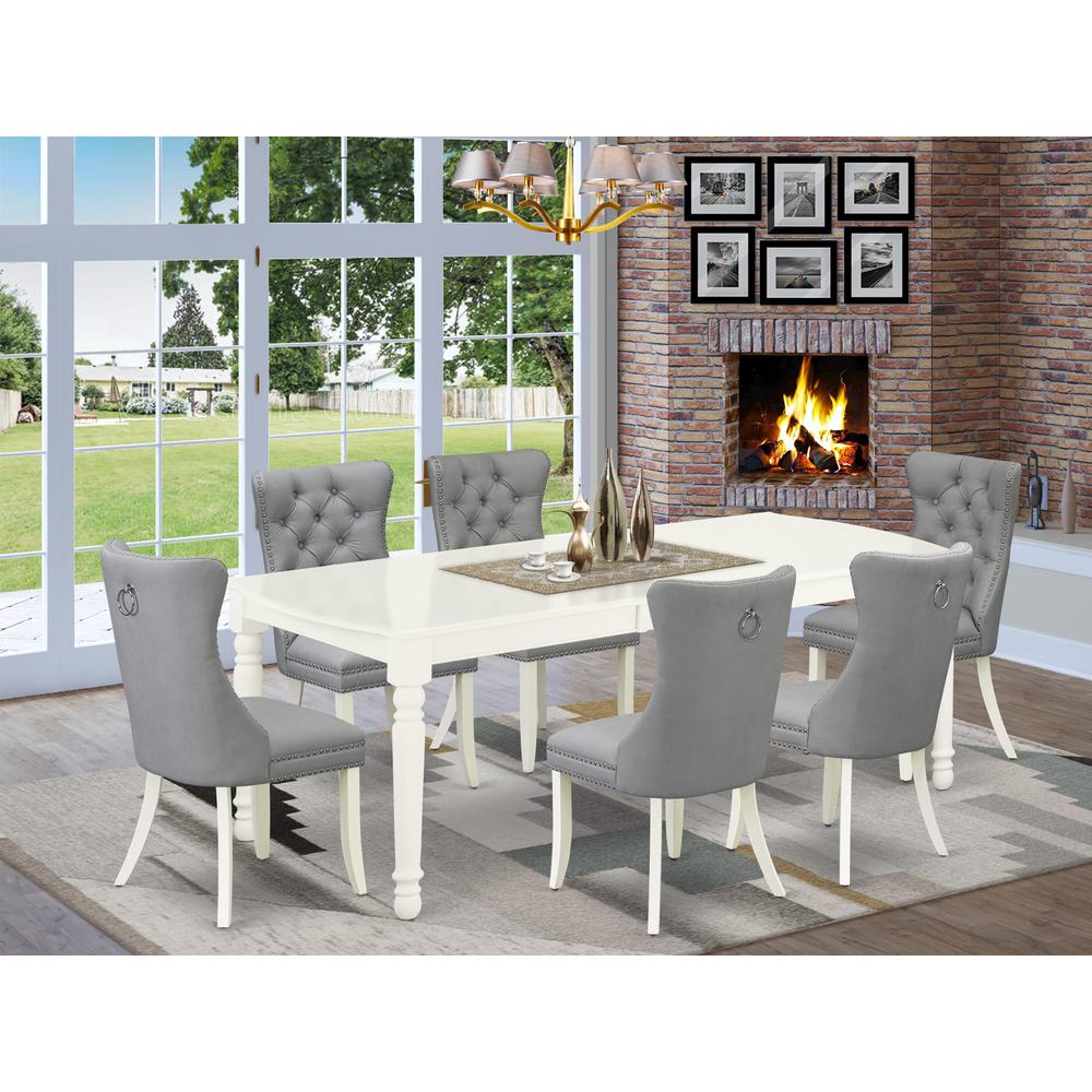 7 Piece Dining Room Set Consists of a Rectangle Kitchen Table. Picture 1