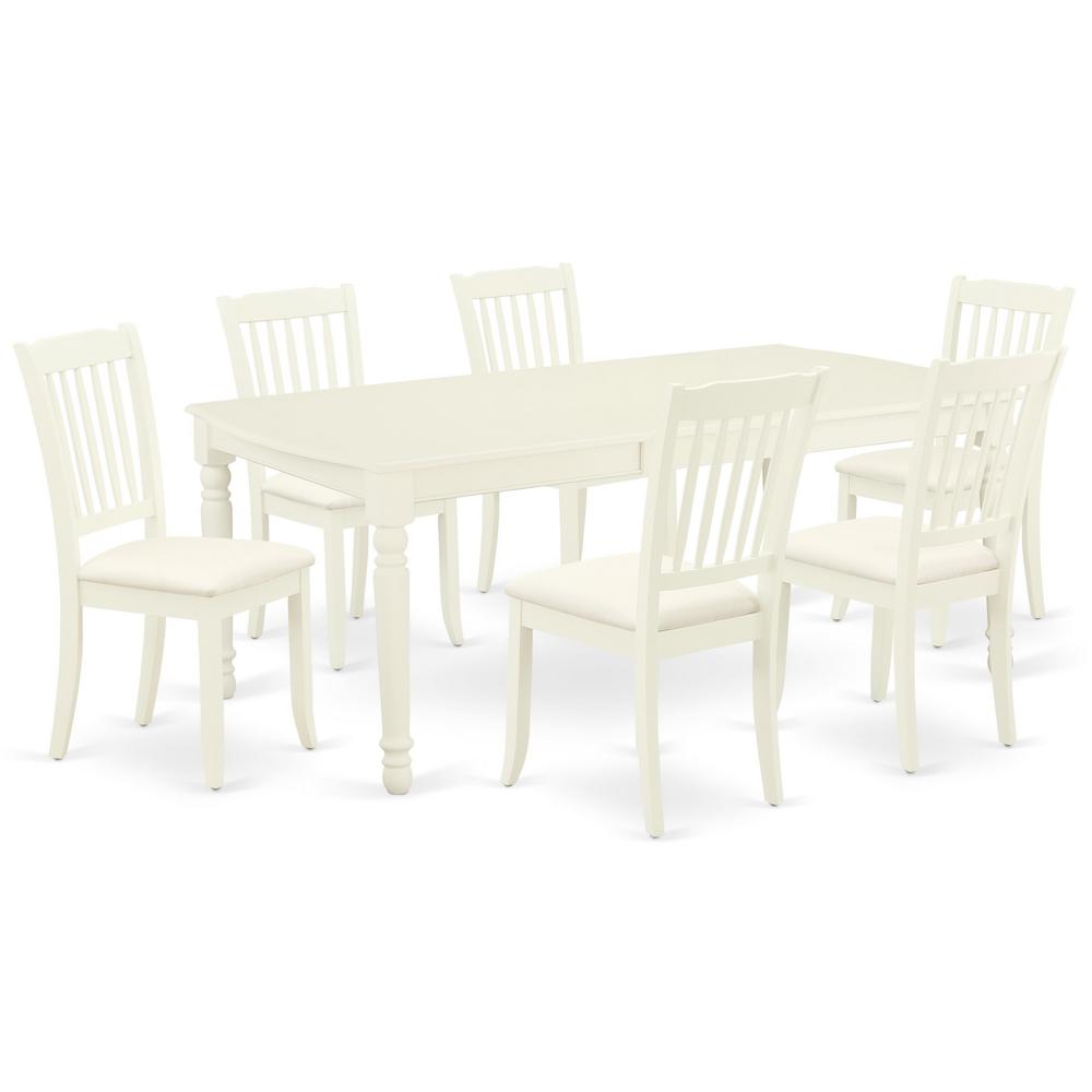 Dining Room Set Linen White, DODA7-LWH-C. Picture 1