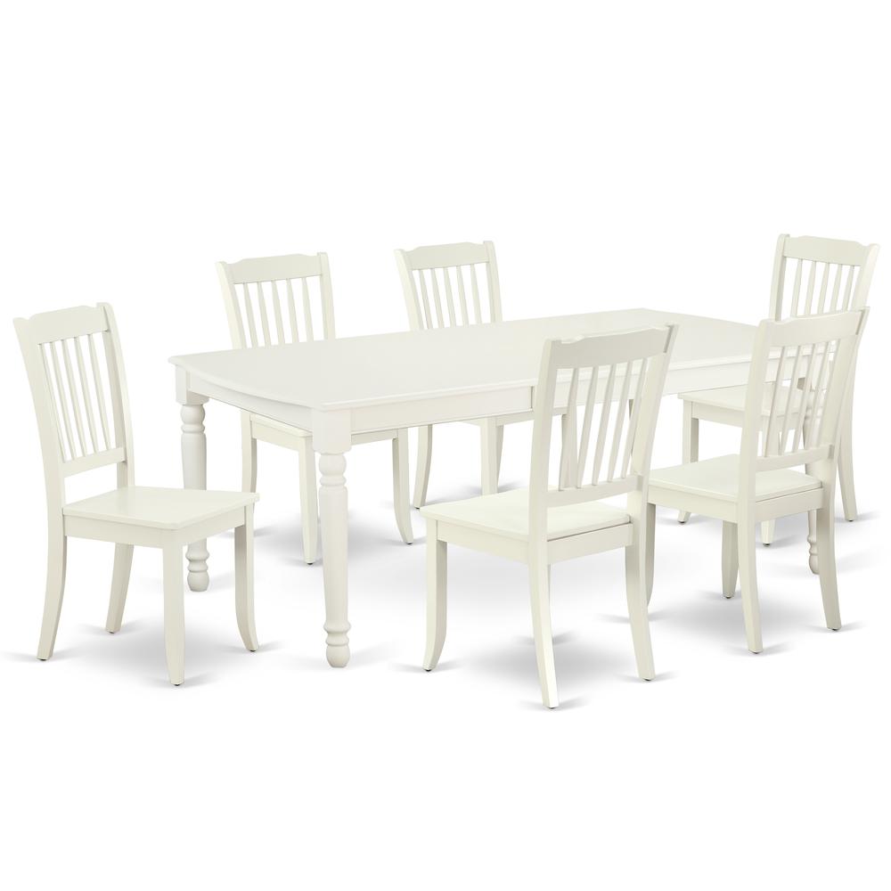 Dining Room Set Linen White, DODA7-LWH-W. Picture 1
