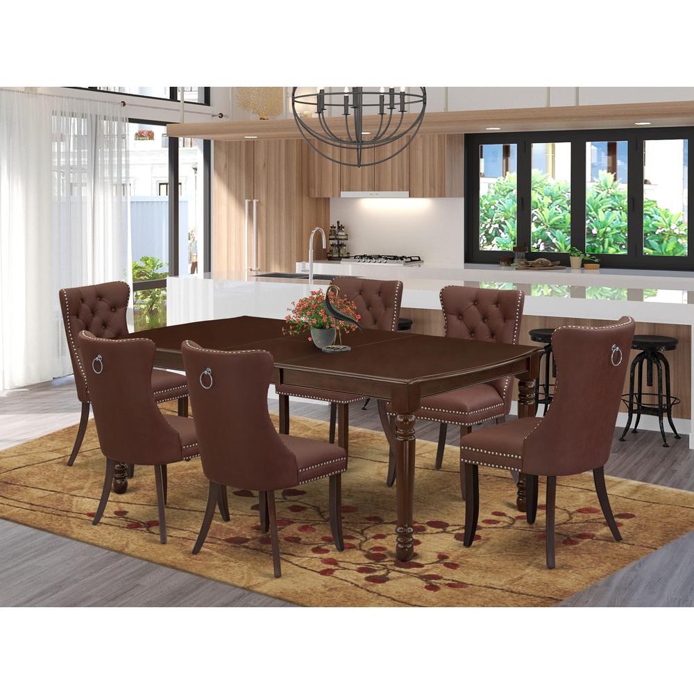 7 Piece Dining Room Set Consists of a Rectangle Wooden Table. Picture 1