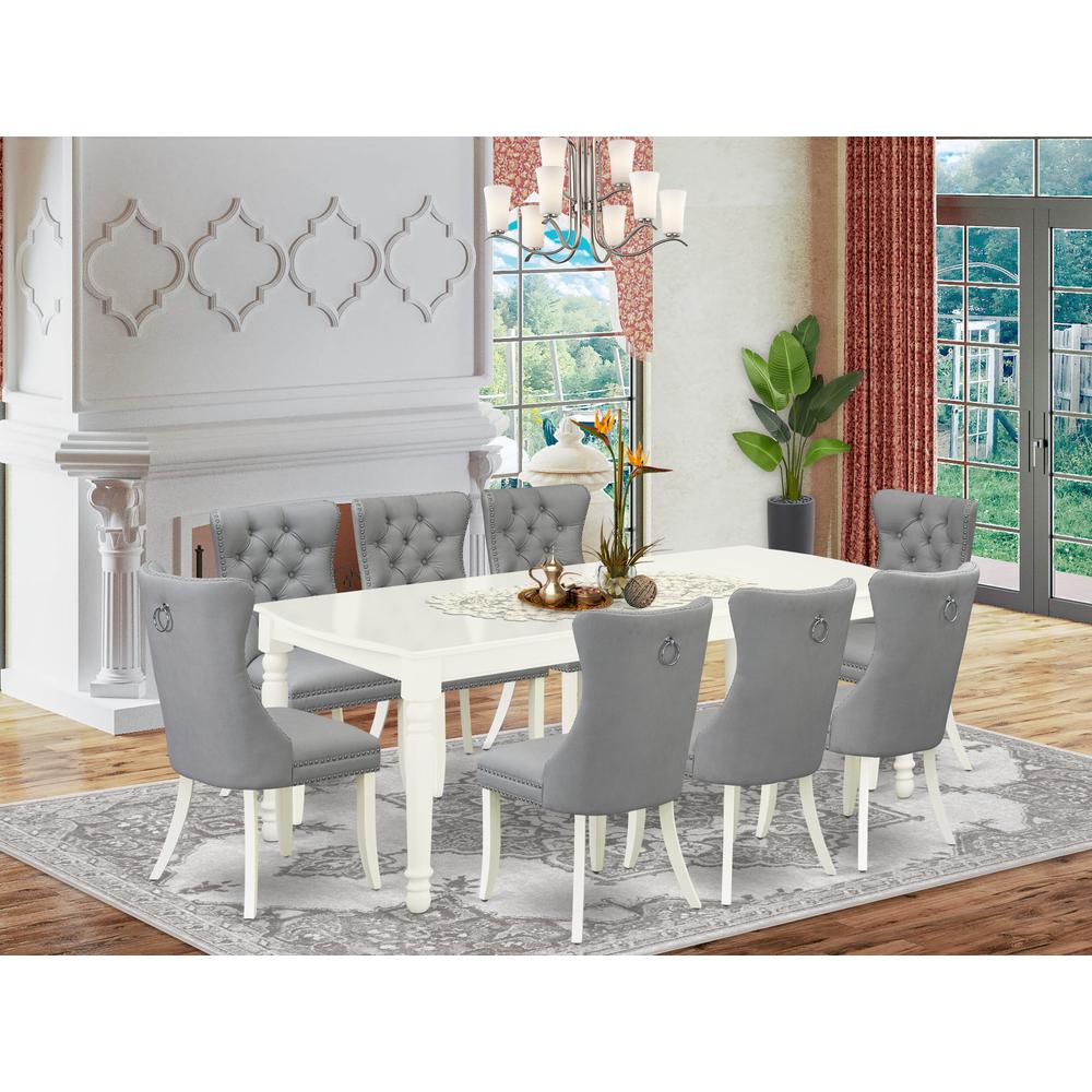 9 Piece Modern Dining Table Set. Picture 1