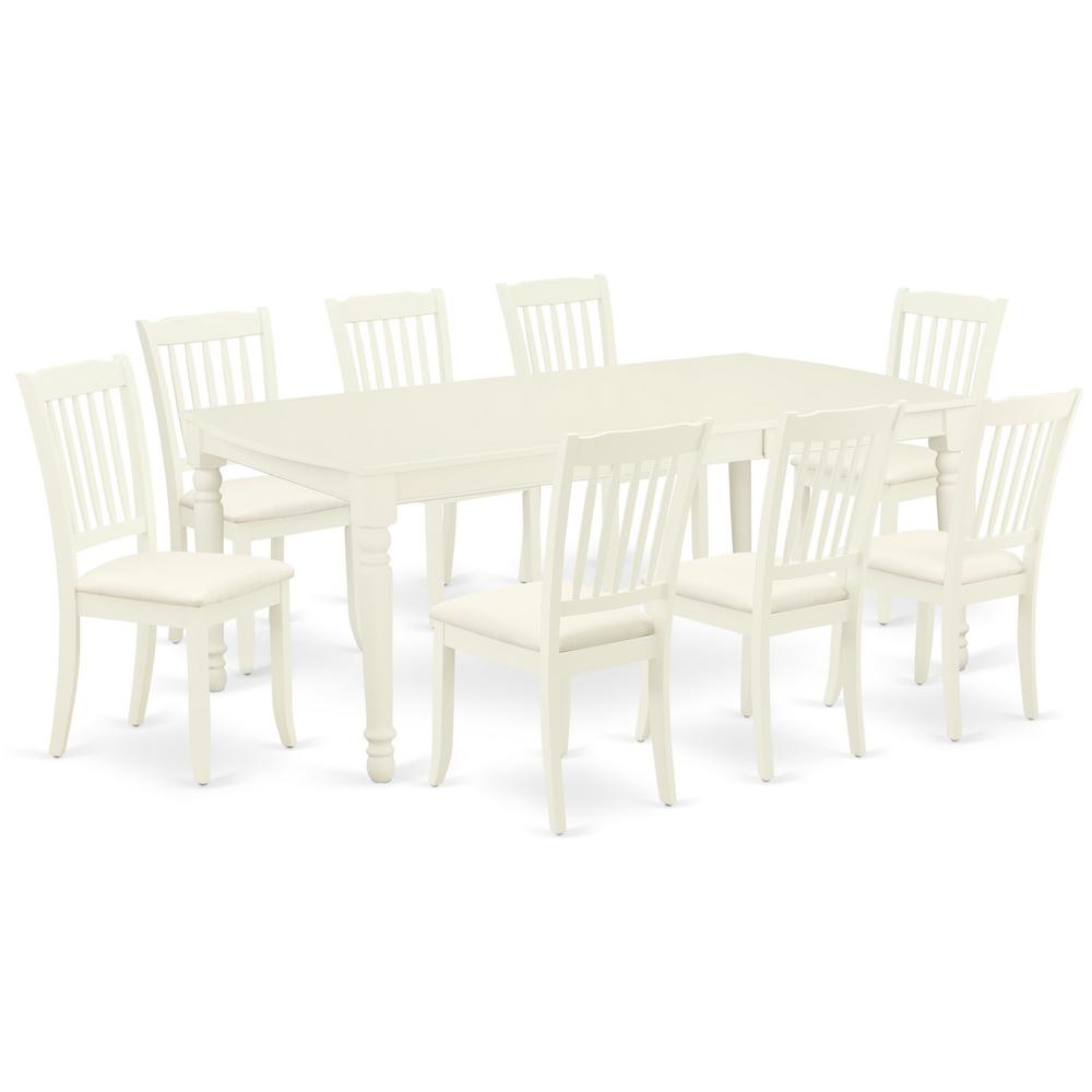 Dining Room Set Linen White, DODA9-LWH-C. Picture 1