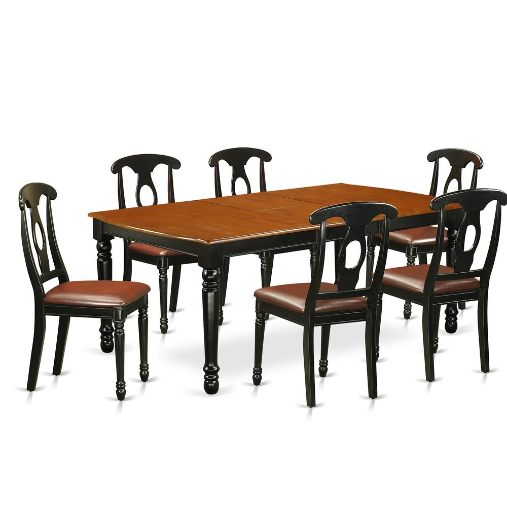 Dining Room Set Black & Cherry, DOKE7-BCH-LC. Picture 1