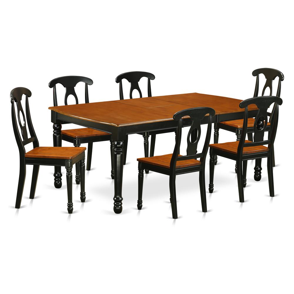 Dining Room Set Black & Cherry, DOKE7-BCH-W. Picture 1