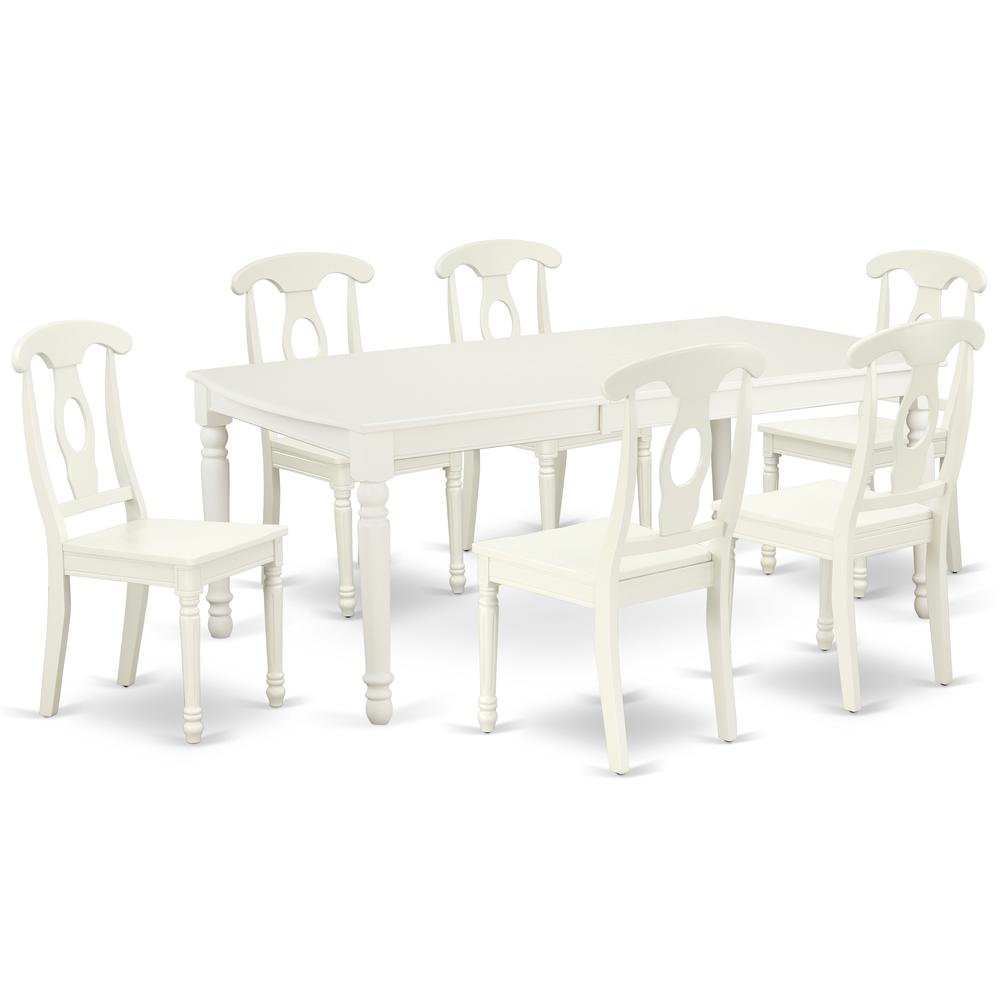 Dining Room Set Linen White, DOKE7-LWH-W. Picture 1
