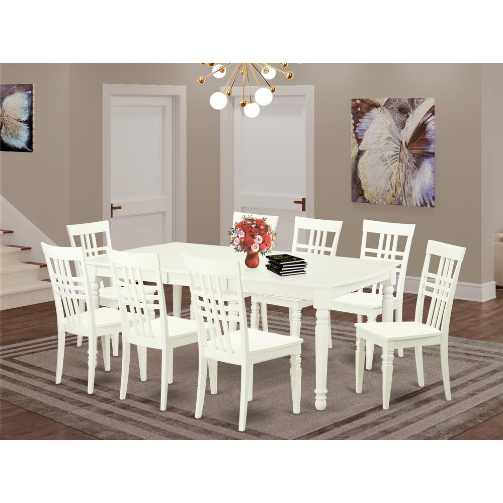 5  PC  Kitchen  Tables  and  chair  set  with  a  Dining  Table  and  8  Kitchen  Chairs  in  Linen  White. Picture 1