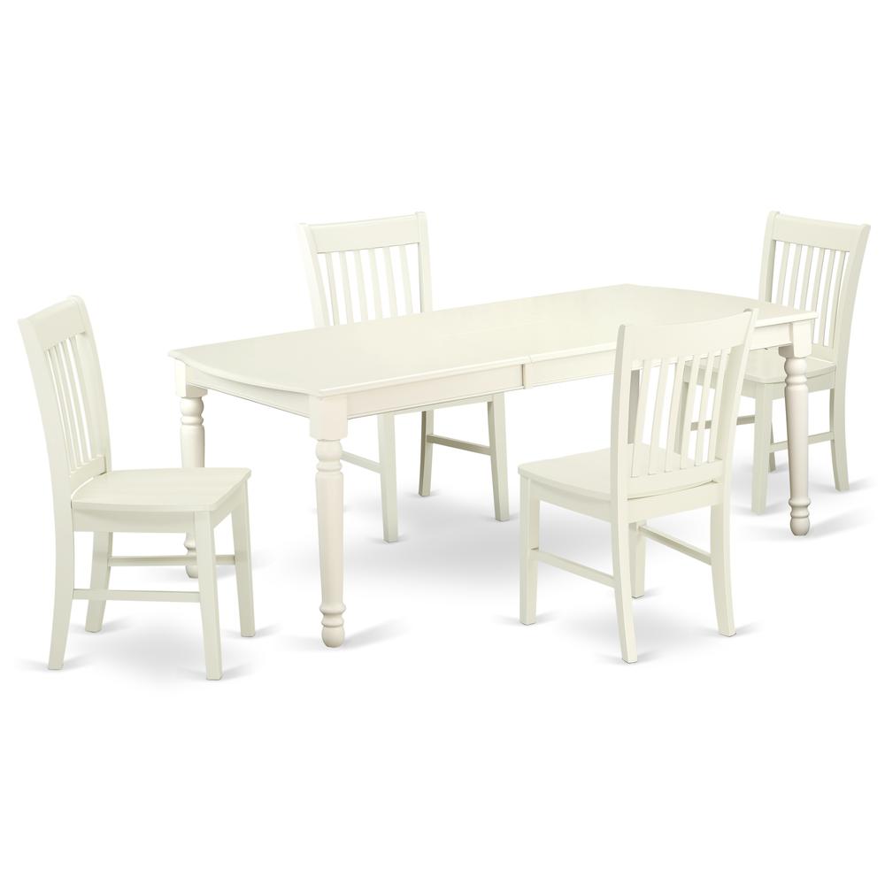 Dining Room Set Linen White, DONO5-LWH-W. Picture 1