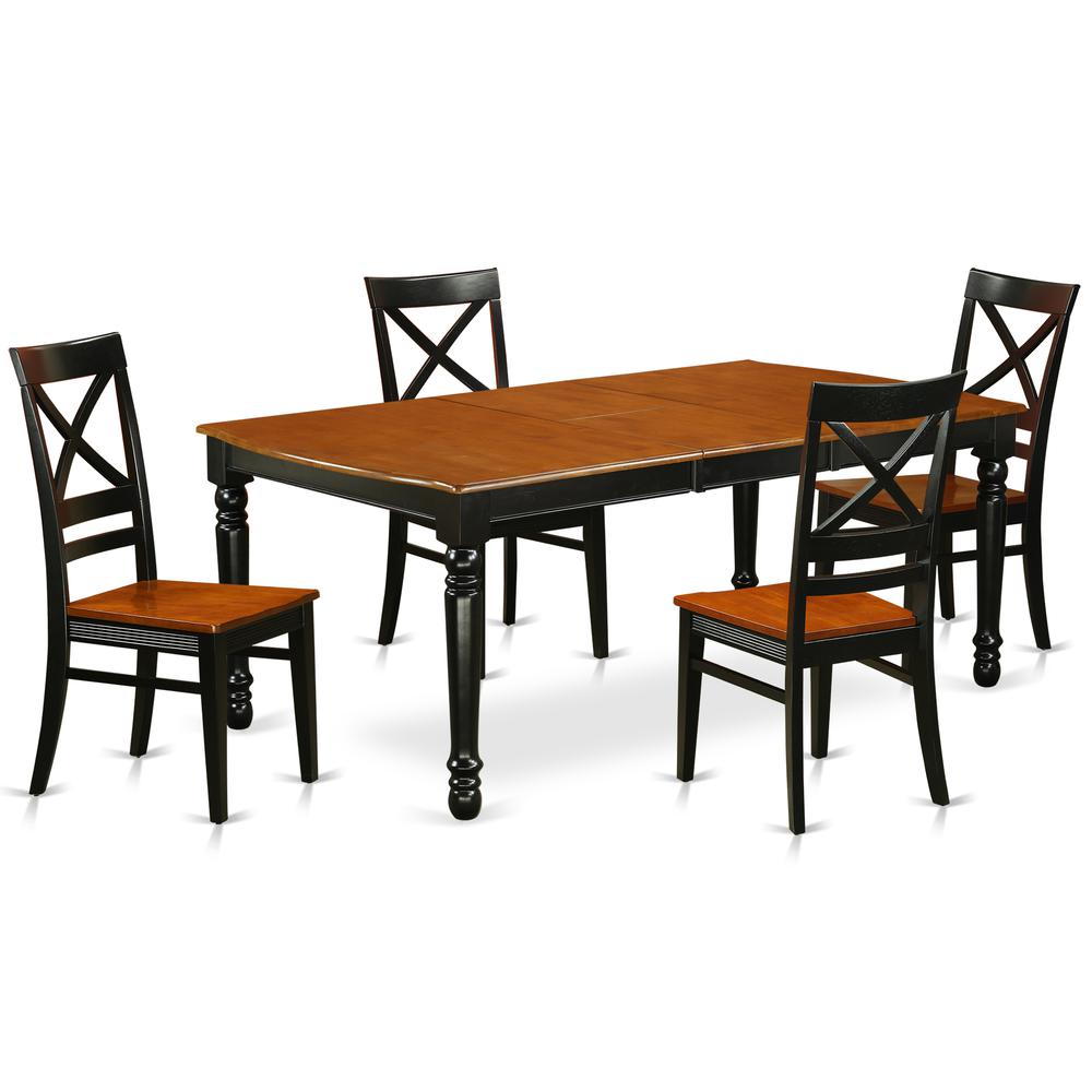 Dining Room Set Black & Cherry, DOQU5-BCH-W. The main picture.