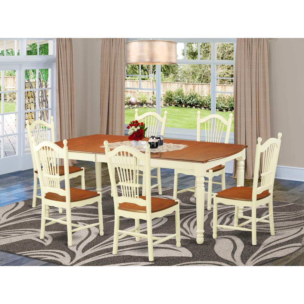 7  Pc  dinette  Table  set  for  6-dinette  Table  and  6  Kitchen  Chairs. Picture 1