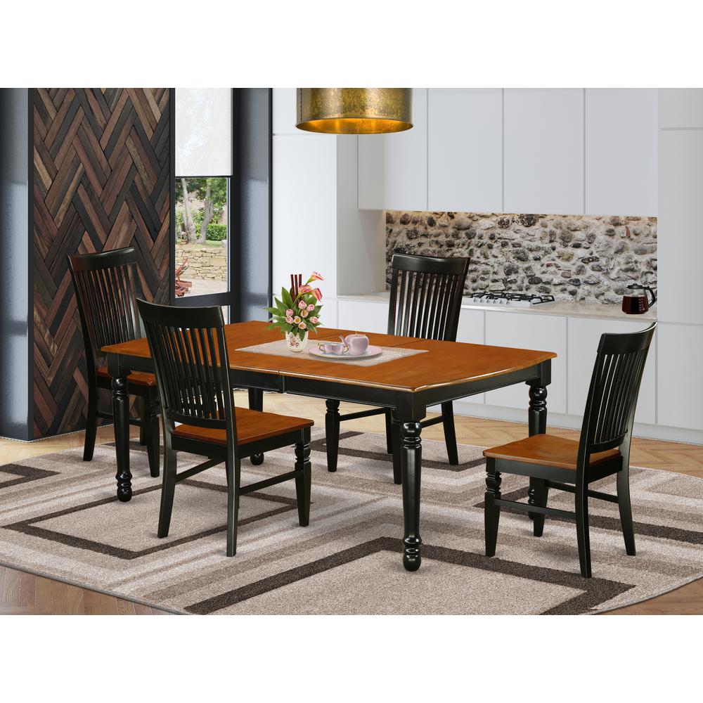 Dining Room Set Black & Cherry, DOWE5-BCH-W. Picture 1