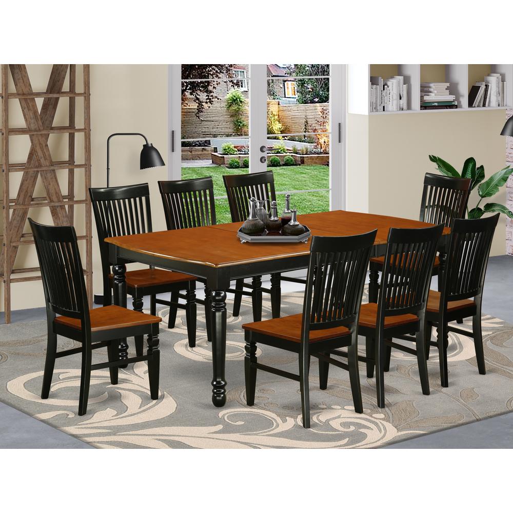 Dining Room Set Black & Cherry, DOWE9-BCH-W. Picture 1