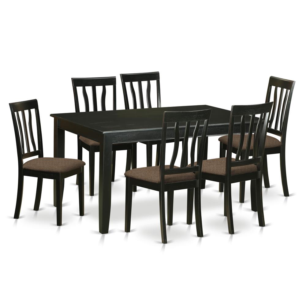 DUAN7-BLK-C 7 Pc Dinette set for 6-Table and 6 dinette Chairs. The main picture.