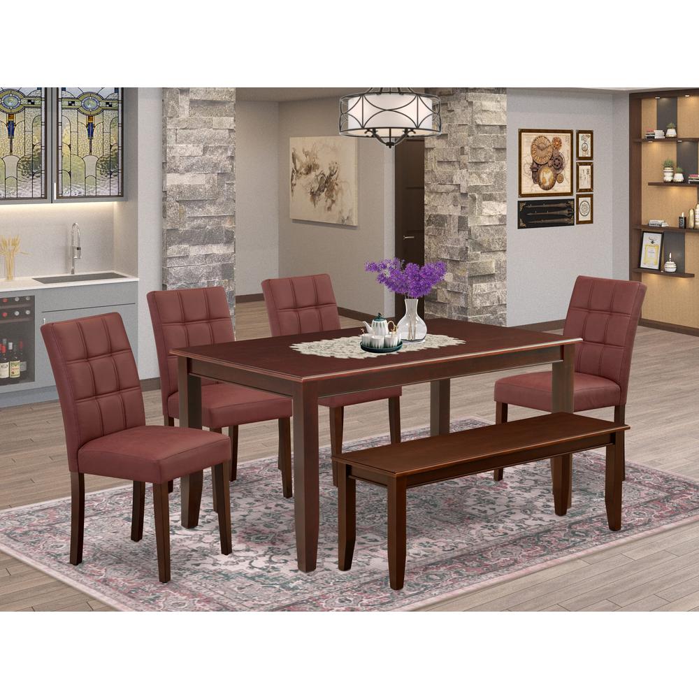 6 Piece Dining Room Set contain A Wood Table. Picture 1