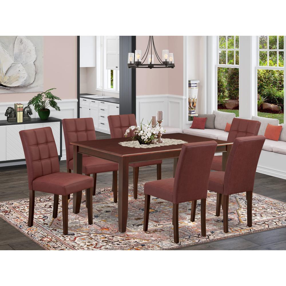 7 Piece Table Set consists A Modern Dining Table. Picture 1