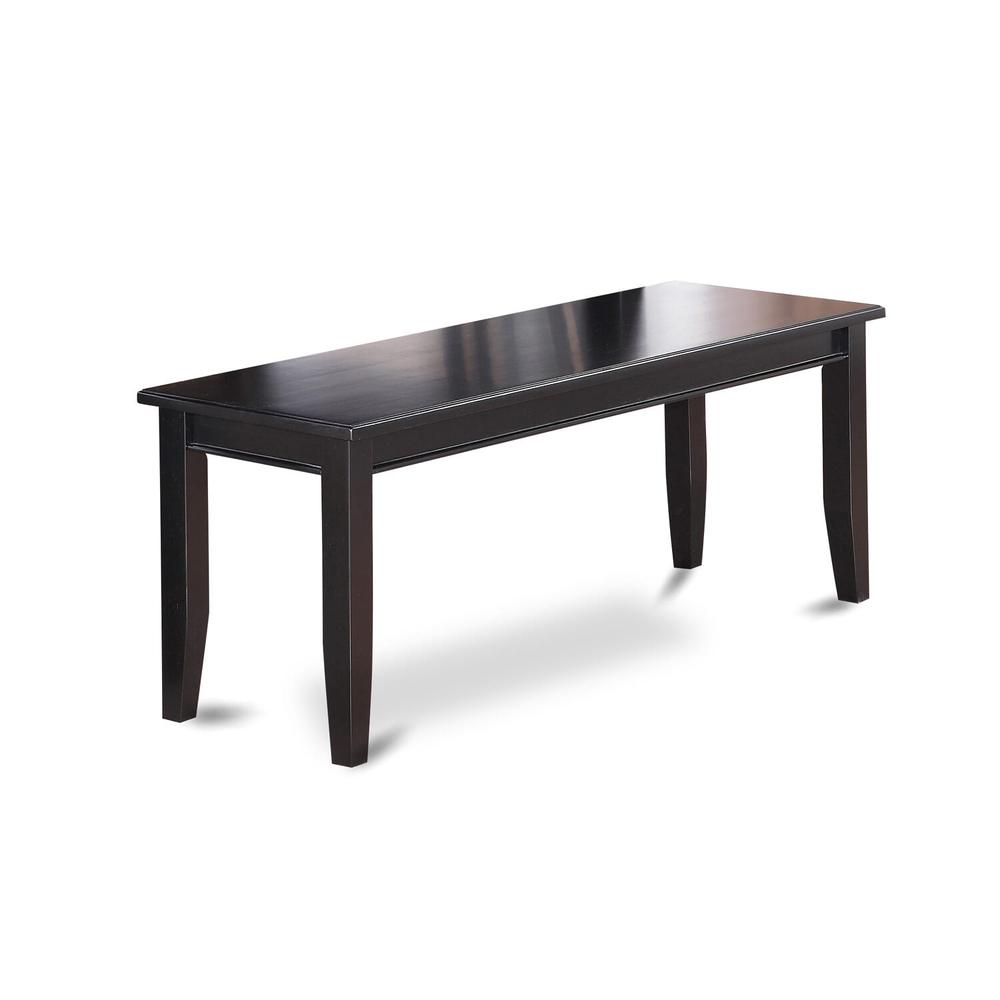 Dudley  Dining  Bench  with  Wood  Seat  in  Black  Finish. Picture 1