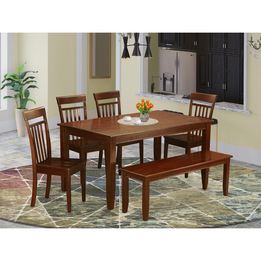 6  Pc  Dining  room  set  with  bench-Dinette  Table  and  4  Chairs  and  Bench. Picture 1