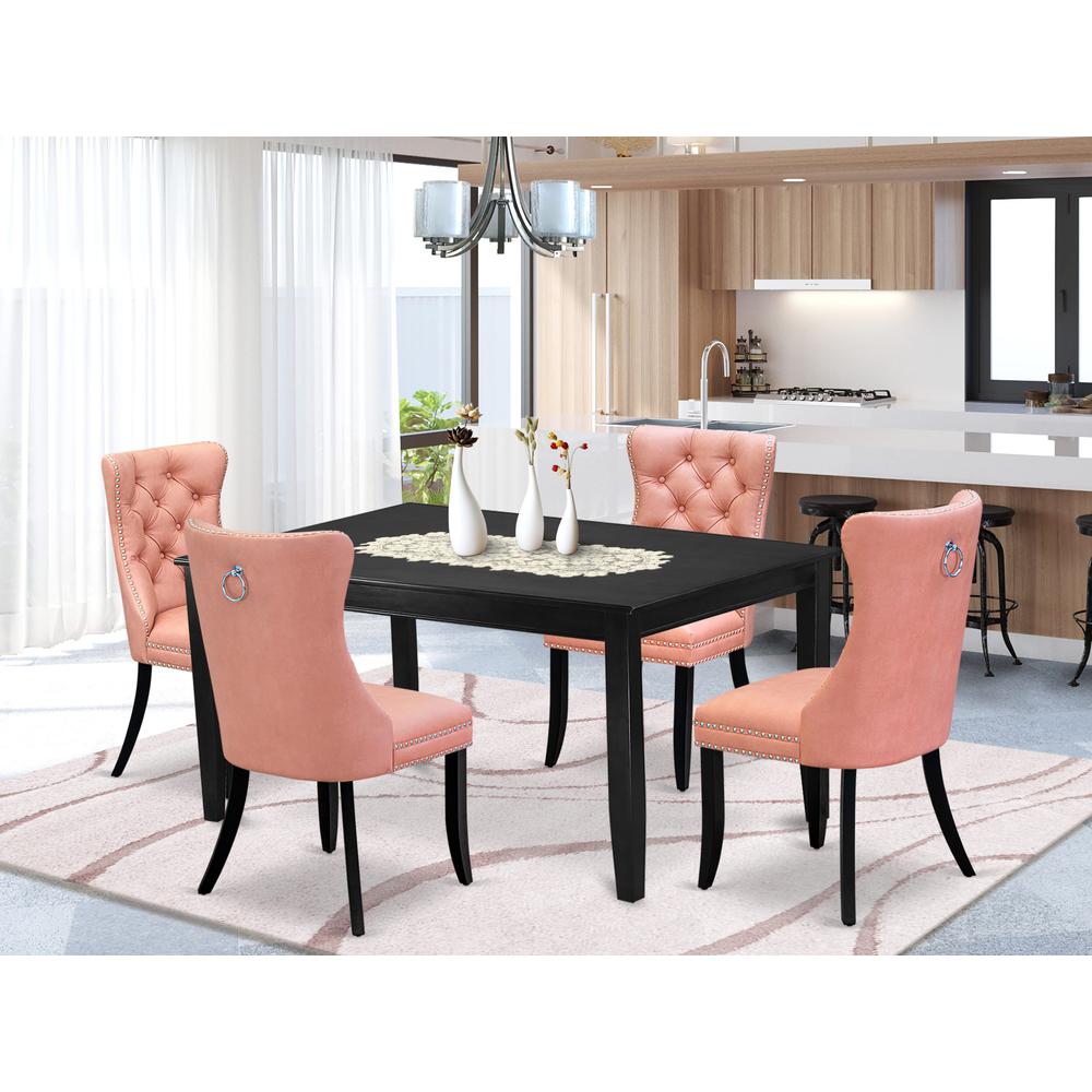 5 Piece Kitchen Table Set Contains a Rectangle Dining Table. Picture 1
