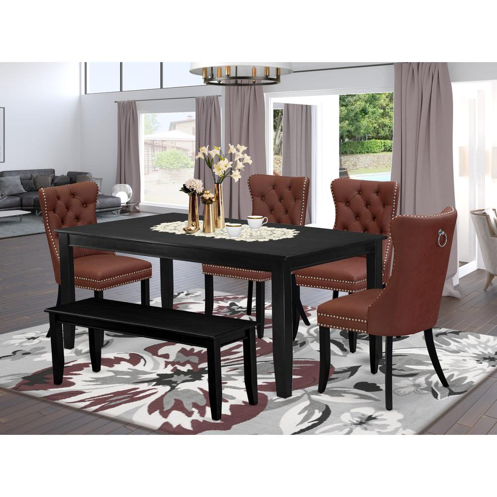 6 Piece Kitchen Table Set Consists of a Rectangle Dining Table. Picture 1