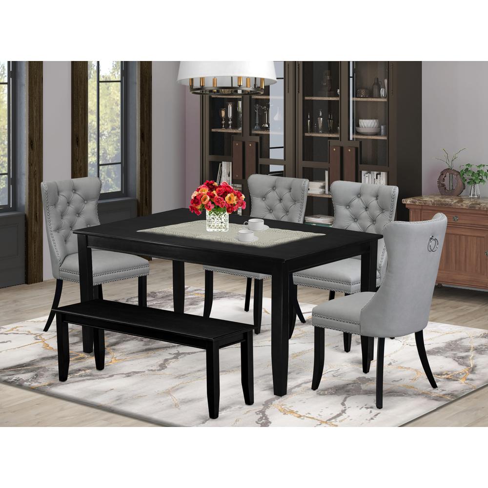 6 Piece Kitchen Table & Chairs Set Consists of a Rectangle Dining Table. Picture 1