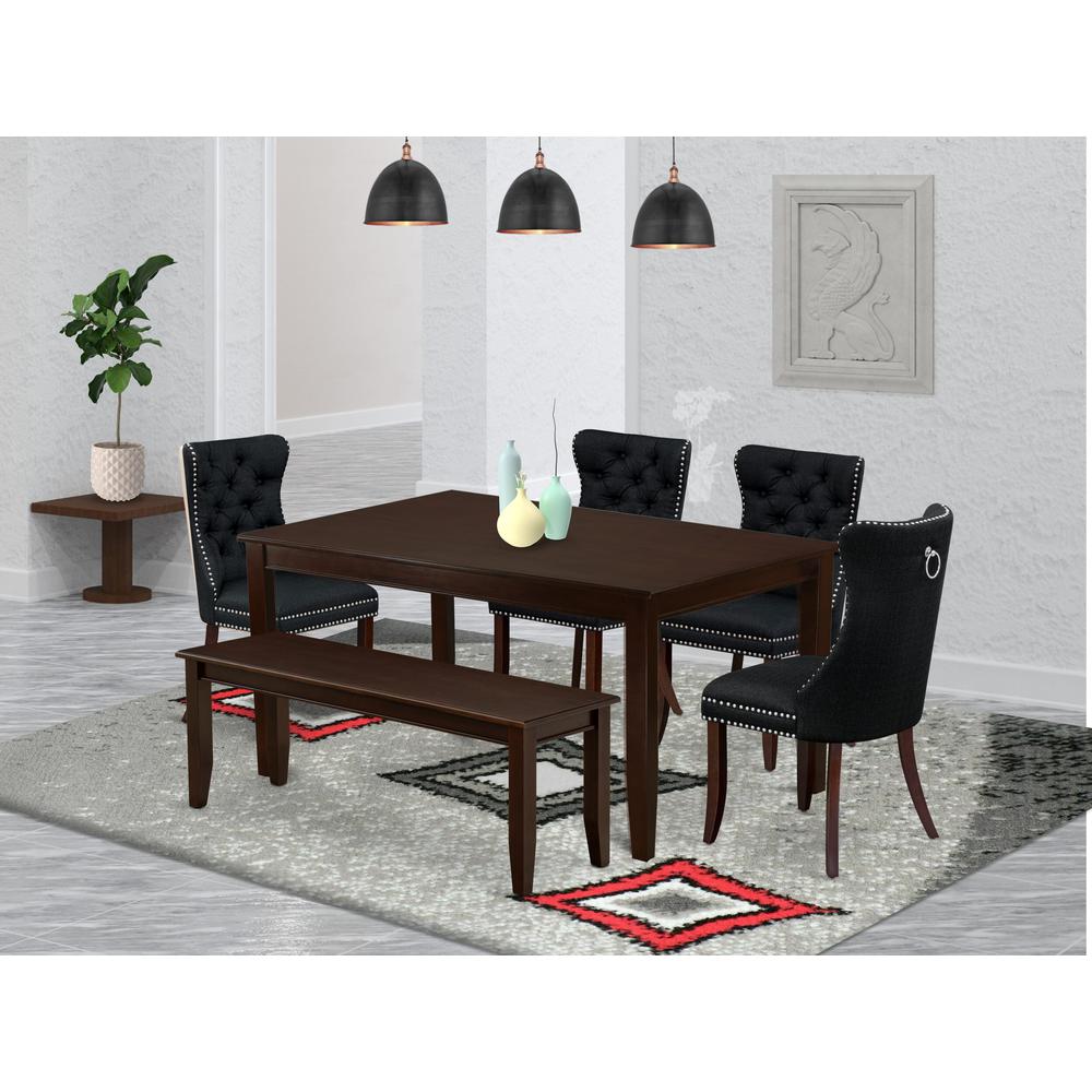 6 Piece Dining Room Table Set Consists of a Rectangle Kitchen Table. Picture 1