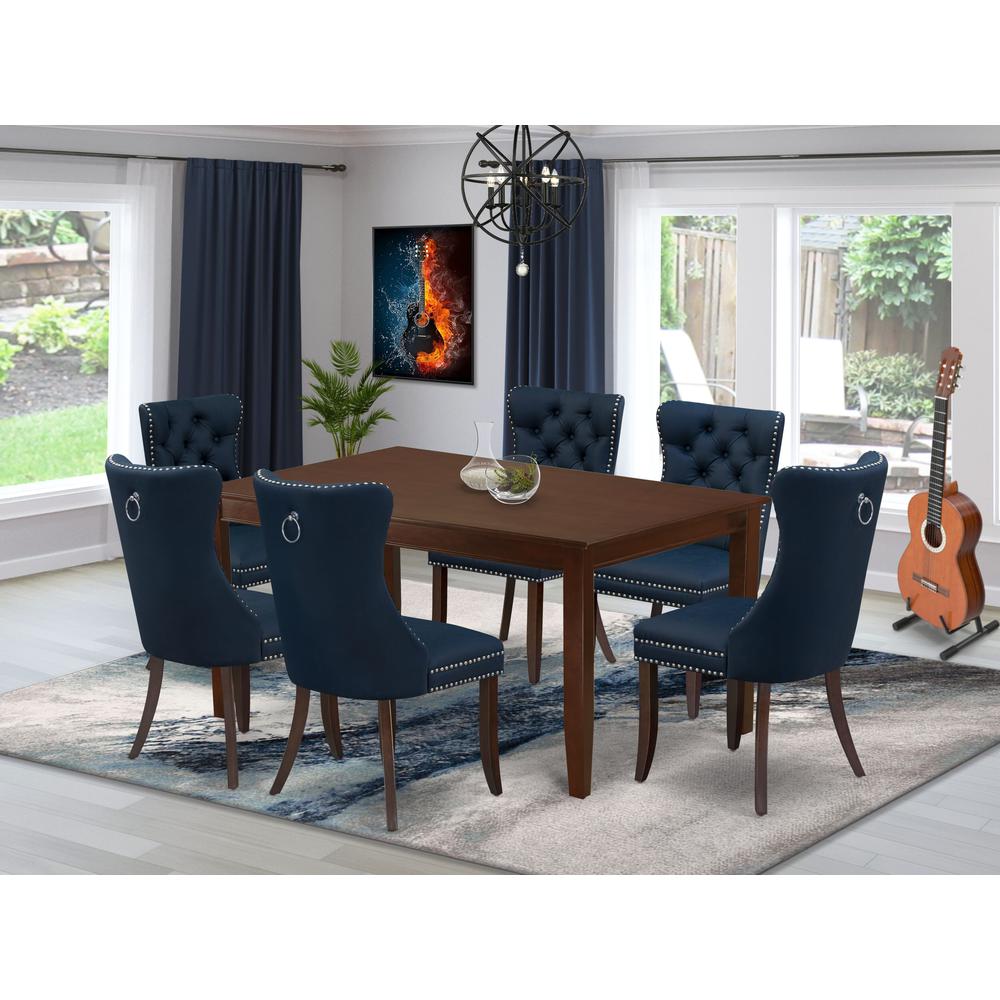 7 Piece Dining Table Set Consists of a Rectangle Kitchen Table. Picture 1