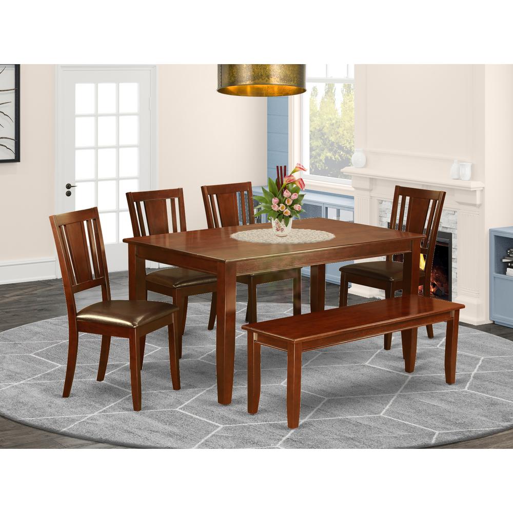 6  Pc  Kitchen  Table  with  bench-Table  and  4  Chairs  for  Dining  room  and  Bench. Picture 1