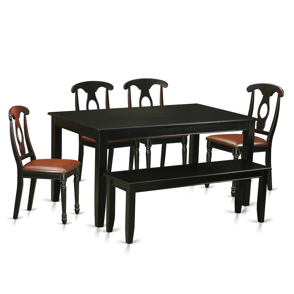 6  Pc  Kitchen  Table  set  -  Table  and  4  Kitchen  Chairs  coupled  with  Bench. Picture 1