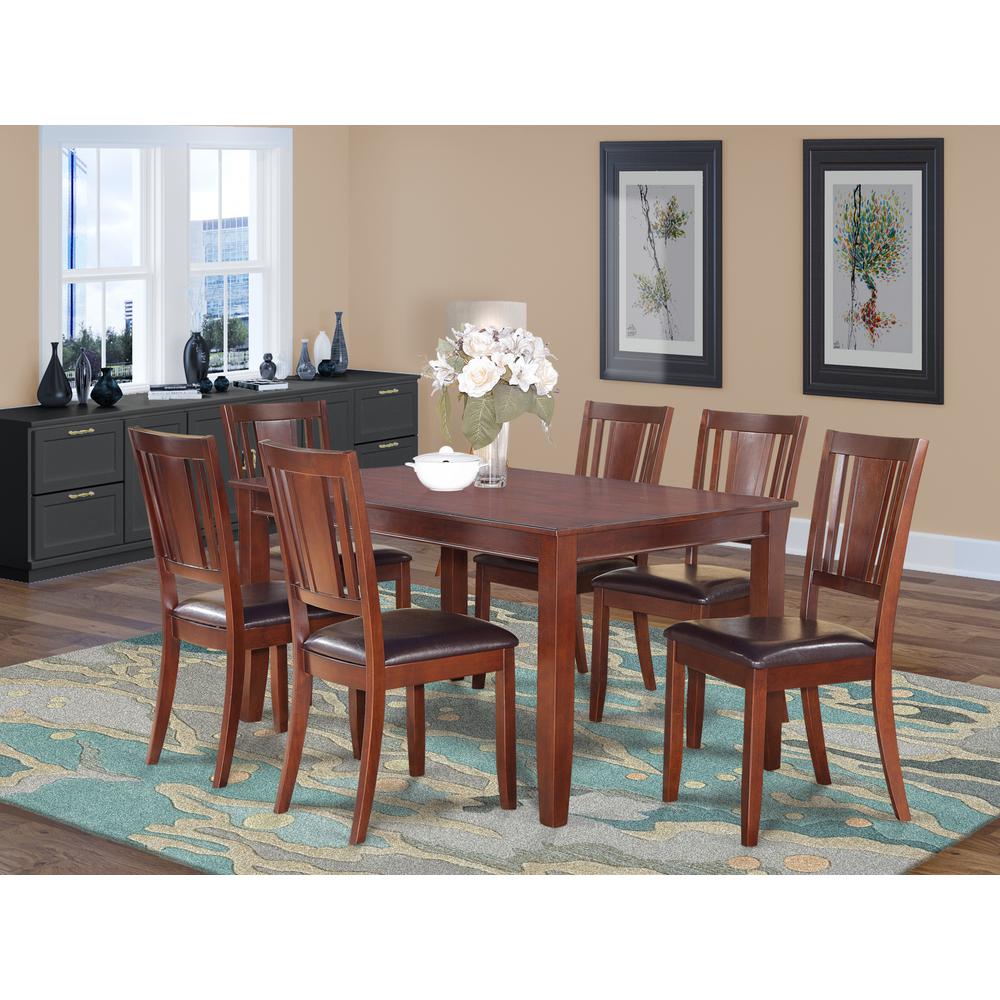 7  Pc  Dining  room  set-Dinette  Table  and  6  Kitchen  Dining  Chairs. Picture 1