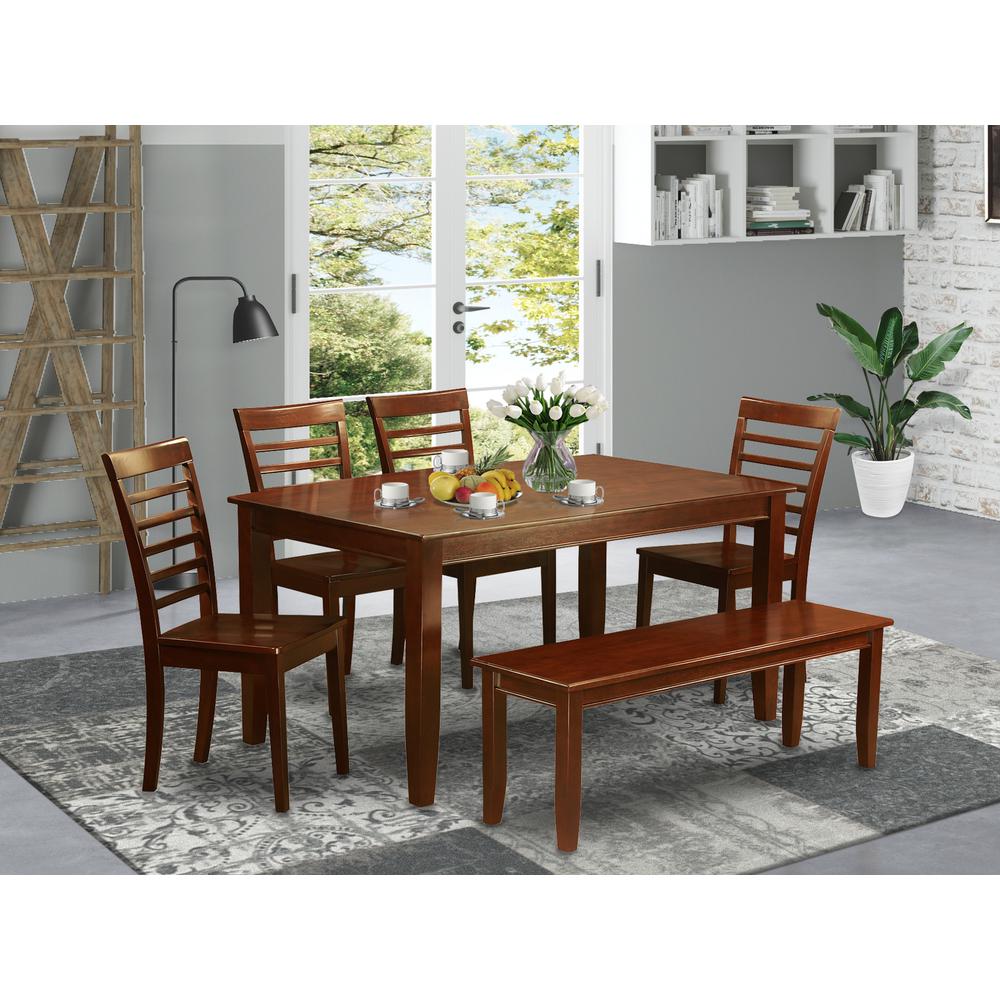 6  PC  Dining  room  set  with  bench-Table  and  4  Dining  Chairs  and  Bench. Picture 1