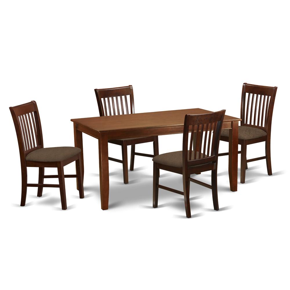 DUNO5-MAH-C 5 Pc Formal Dining room set-Dinette Table and 4 dinette Chairs. Picture 1