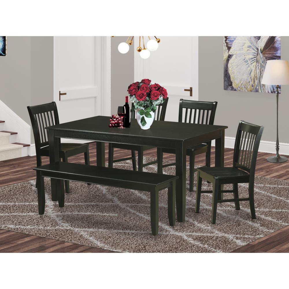 6  PC  Dining  room  set-  Dining  Table  and  4  Dining  Chairs  and  also  Bench. Picture 1