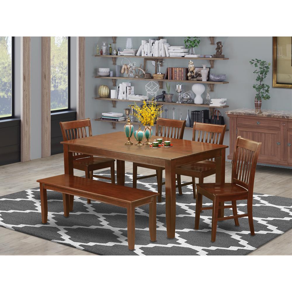 6  Pc  Dining  room  set  with  bench  set-Table  and  4  Dining  Chairs  and  Bench. Picture 2
