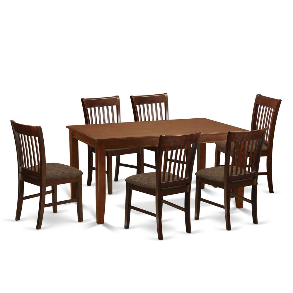 DUNO7-MAH-C 7 PC Dinette Table set for 6-Dinette Table and 6 dinette Chairs. Picture 1