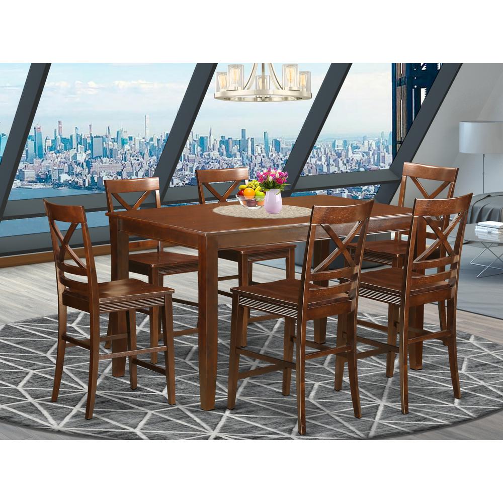 7  Pc  Dining  counter  height  set  -  high  top  Table  and  6  Kitchen  bar  stool.. Picture 1