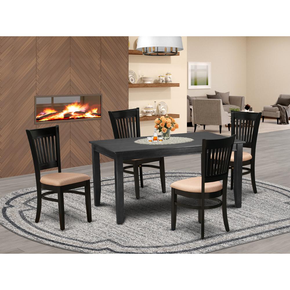 Dining Table- Dining Chairs, DUVA5-BLK-C. Picture 1