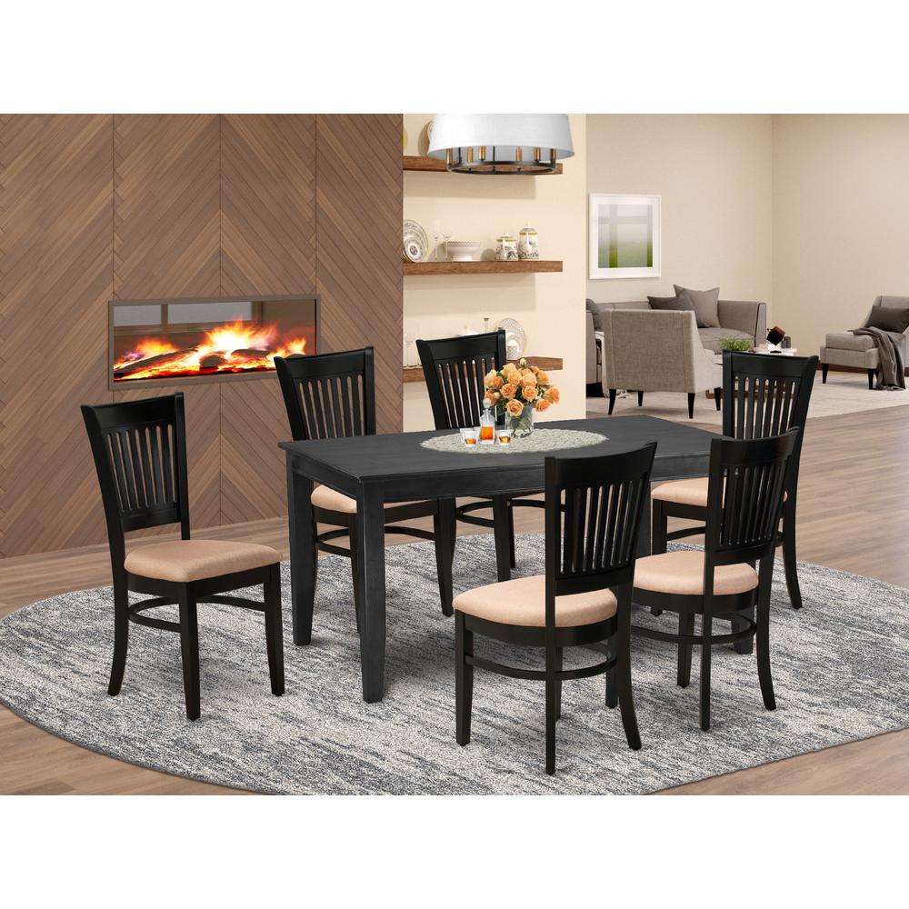 Dining Table- Dining Chairs, DUVA7-BLK-C. Picture 1