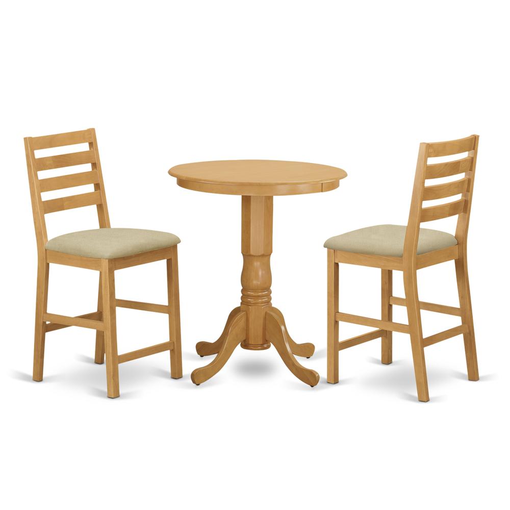 EDCF3-OAK-C 3 PC counter height set - Kitchen dinette Table and 2 counter height stool.. Picture 1