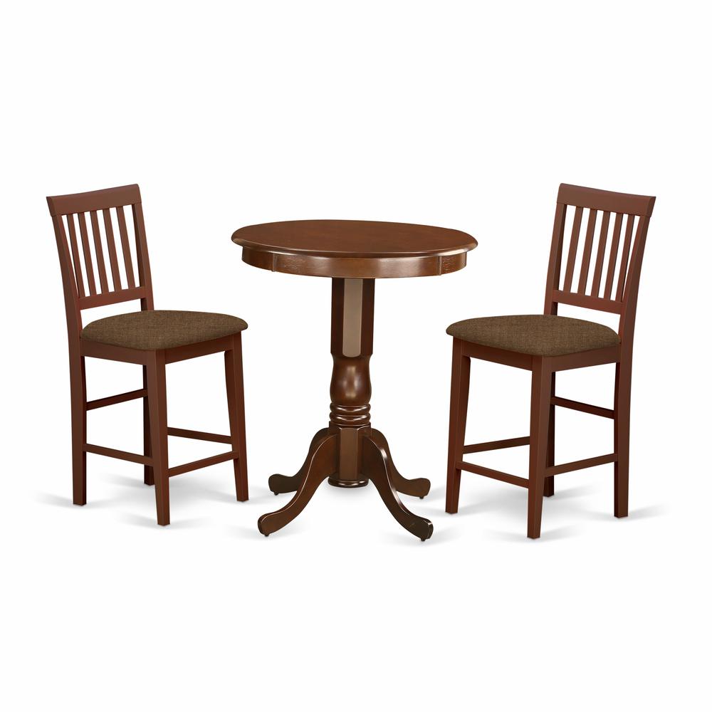 EDVN3-MAH-C 3 PC pub Table set-pub Table and 2 Dining Chairs.. Picture 1