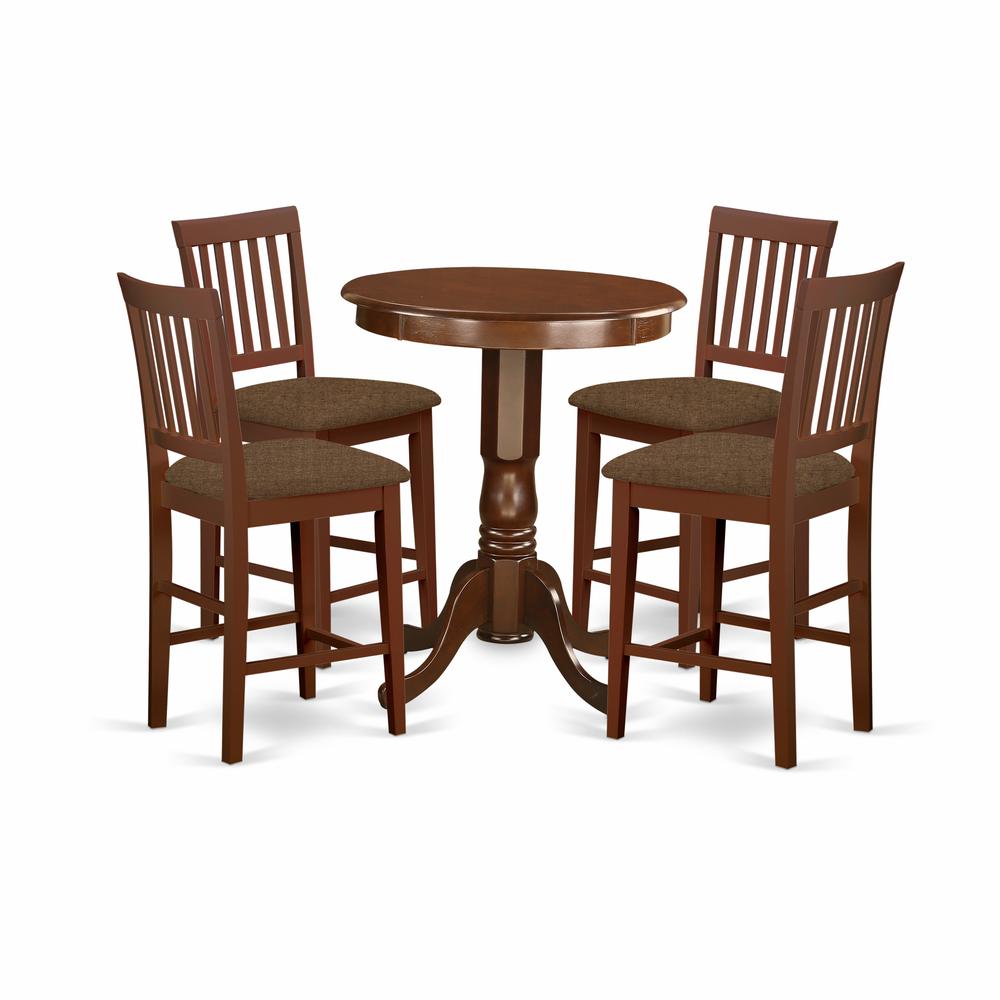 EDVN5-MAH-C 5 Pc counter height pub set - high Table and 4 Kitchen Dining Chairs.. Picture 1