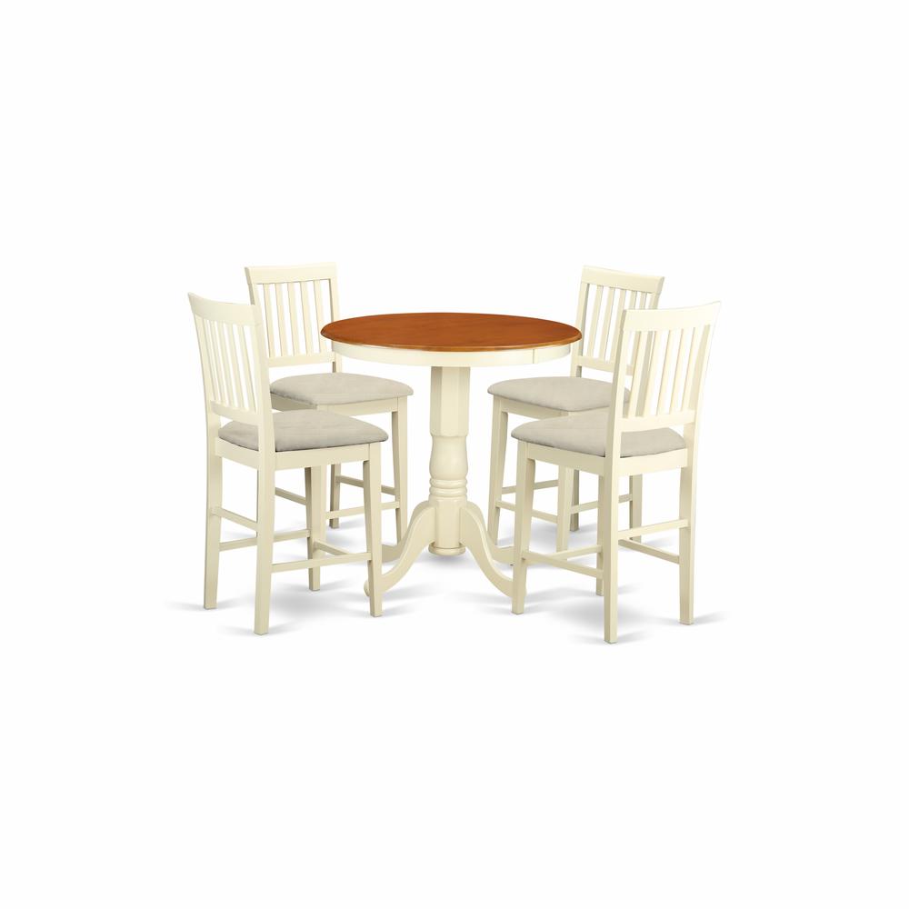 5  PC  pub  Table  set  -  Kitchen  dinette  Table  and  4  bar  stools  with  backs.. Picture 1