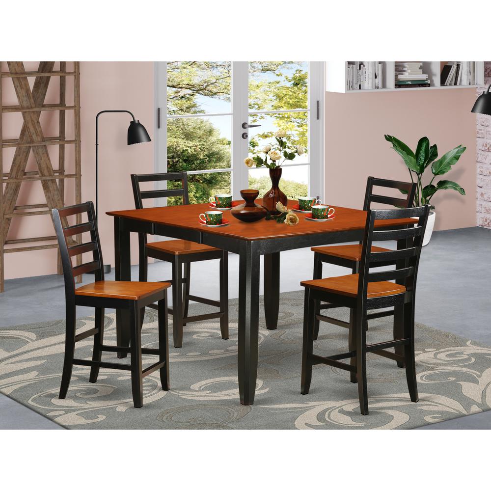 5  PC  counter  height  Dining  set-  Square  Counter  height  Table  and  4  Dining  Chairs. Picture 1