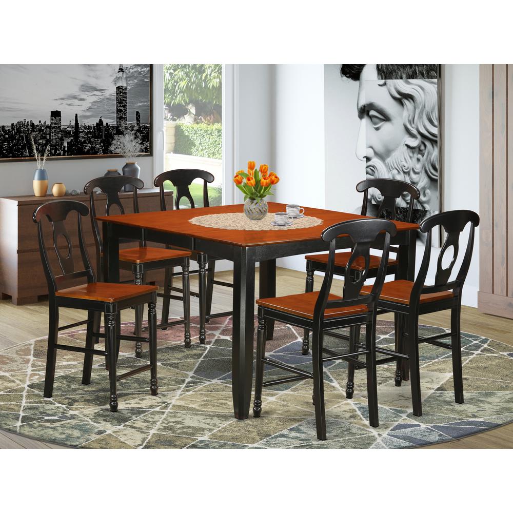 Pub Set Table And 6 Dinette Chairs, Round Pub Table Seats 6
