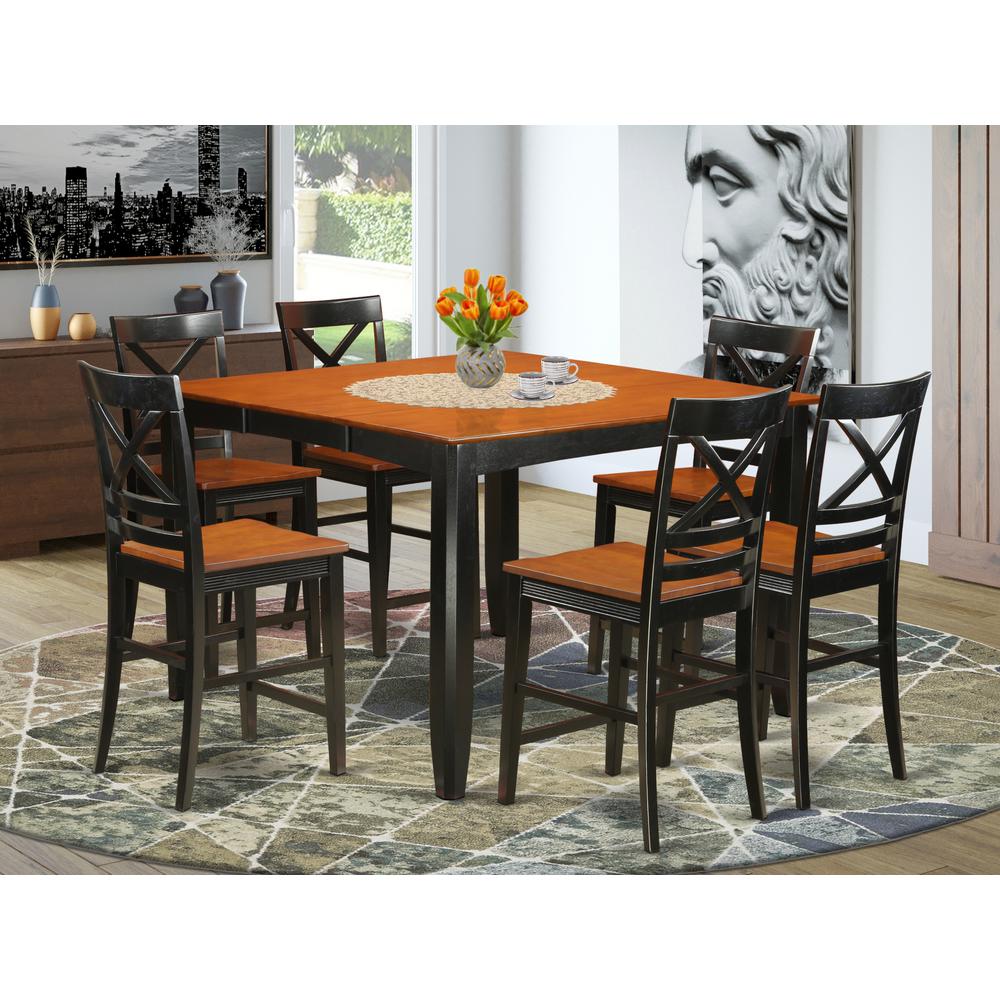 7  Pc  counter  height  Dining  room  set  -  Dining  Table  and  6  Kitchen  bar  stool.. The main picture.