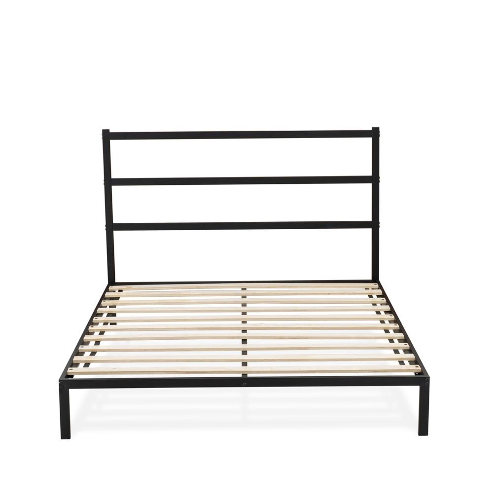 Fulton Queen Platform Bed with 5 Metal Legs - Magnificent Bed in Powder Coating Black Color. Picture 3