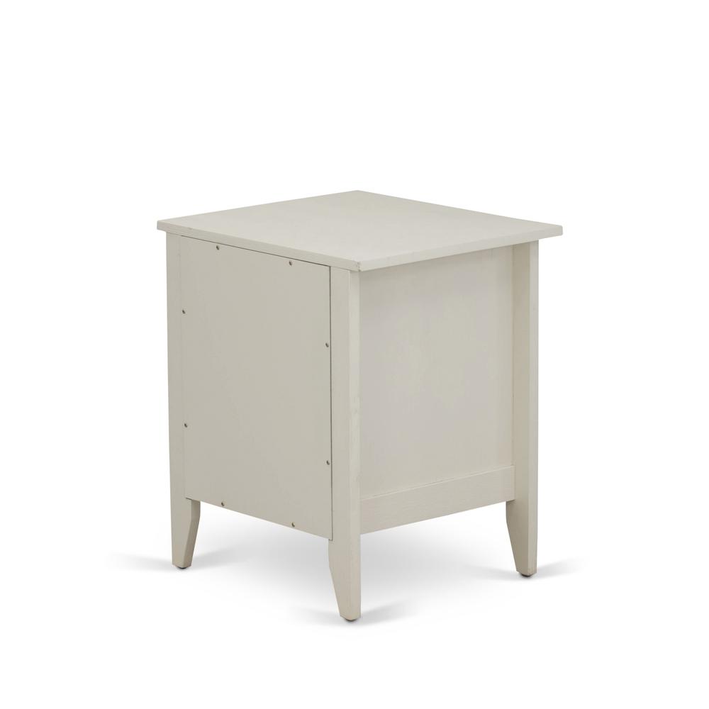 East West Furniture GA-0C-ET Small Night Stand with 1 Mid Century Modern Drawer, Stable and Sturdy Constructed - Wire brushed Butter Cream Finish. Picture 5