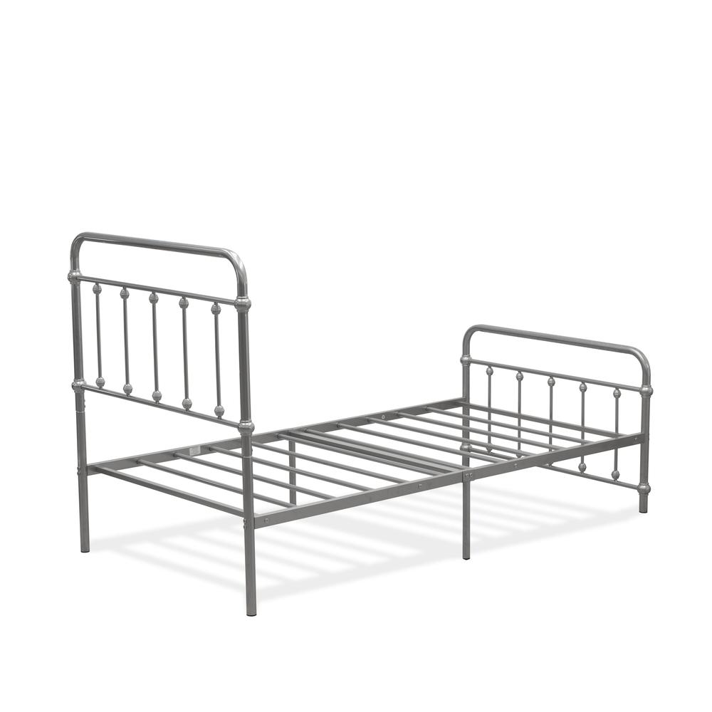 Garland Twin Bed Frame with 6 Metal Legs - Deluxe Bed Frame in Powder Coating Silver Color. Picture 6