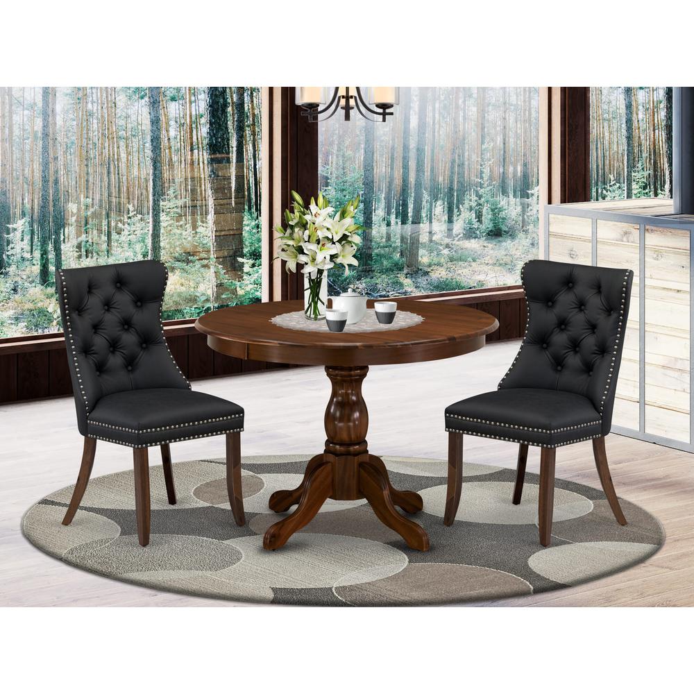 3 Piece Dining Set for Small Spaces Consists of a Round Kitchen Table. Picture 1